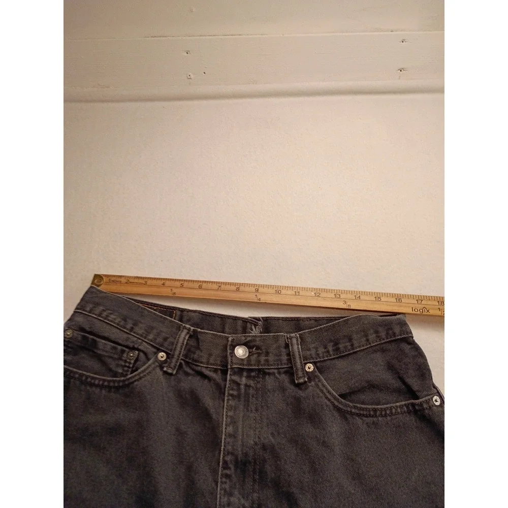 Levis 505 Men's Black Denim Cut Off Shorts Raw Hem W38 Regular Five Pocket Short